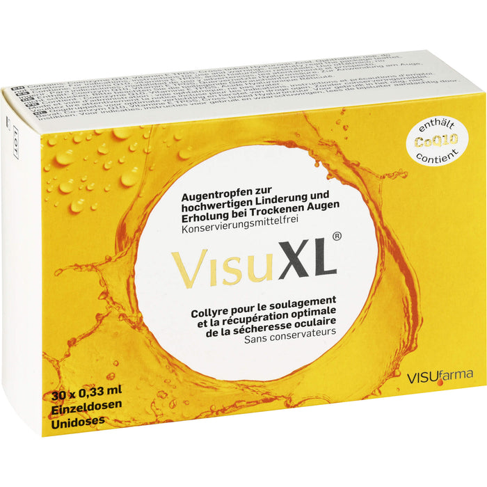 VisuXL Augentropfen ur hochwertigen Linderung und Erholung bei trockenen Augen Einzeldosis, 30 pcs. Single dose containers