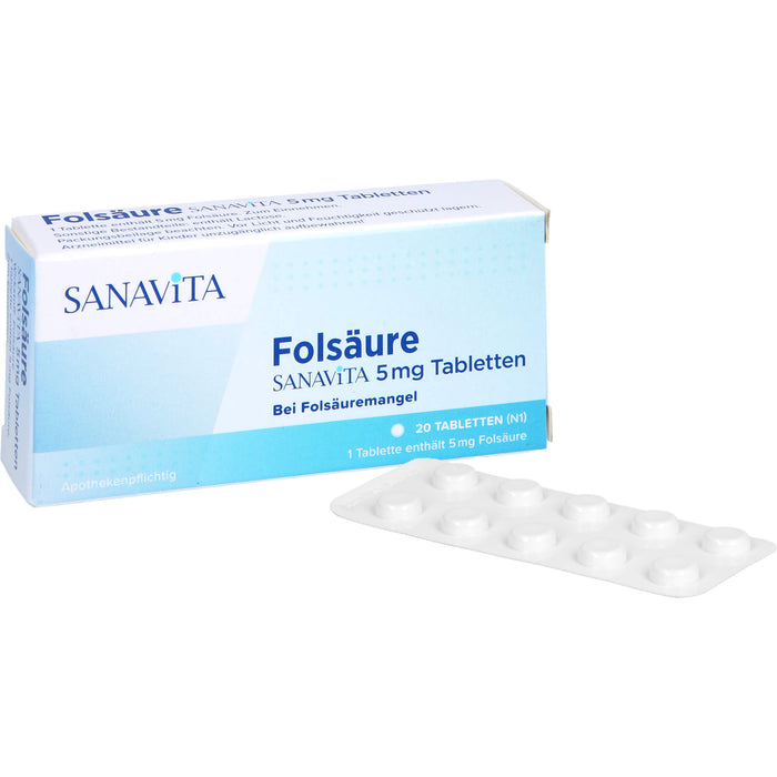 Folsäure Sanavita 5 mg Tabletten, 20 St TAB