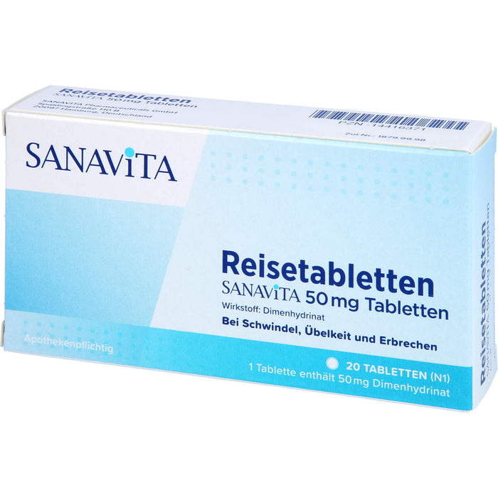 Reisetabletten Sanavita 50 mg Tabletten, 20 pc Tablettes