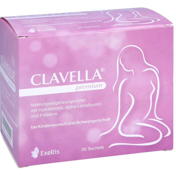 CLAVELLA premium bei Kinderwunsch und Schwangerschaft Sachets, 30 pcs. Sachets