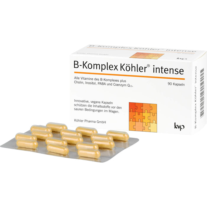 B-Komplex Köhler intense Kapseln schützt die Inhaltsstoffe vor den sauren Bedingungen im Magen, 90 pc Capsules