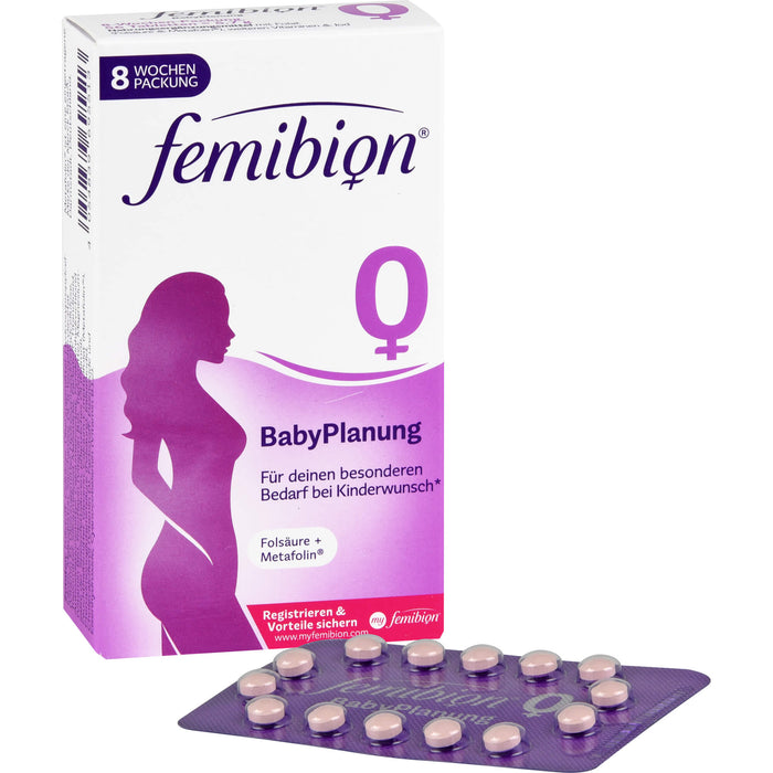 Femibion 0 Babyplanung Folsäure + Metafolin Tabletten, 56 pc Tablettes