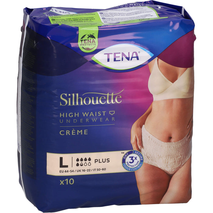 TENA Silhouette Plus Creme L Inkontinenz Pants, 10 St