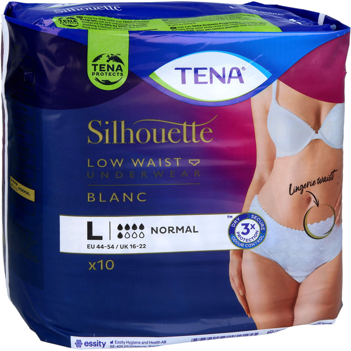 TENA Silhouette Unterwäsche hüfthoch blanc L, 10 pcs. Nappy trousers