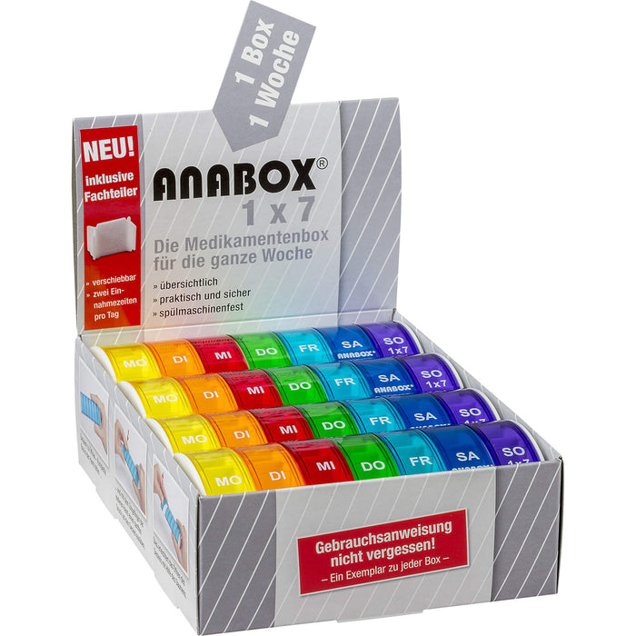 ANABOX 1 x 7 Regenbogen mit Fachteilern, 1 pc petite boîte