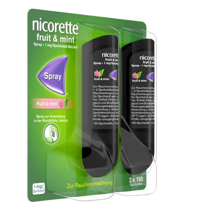 nicorette fruit & mint Spray zur Anwendung in der Mundhöhle, 2 pc Spray