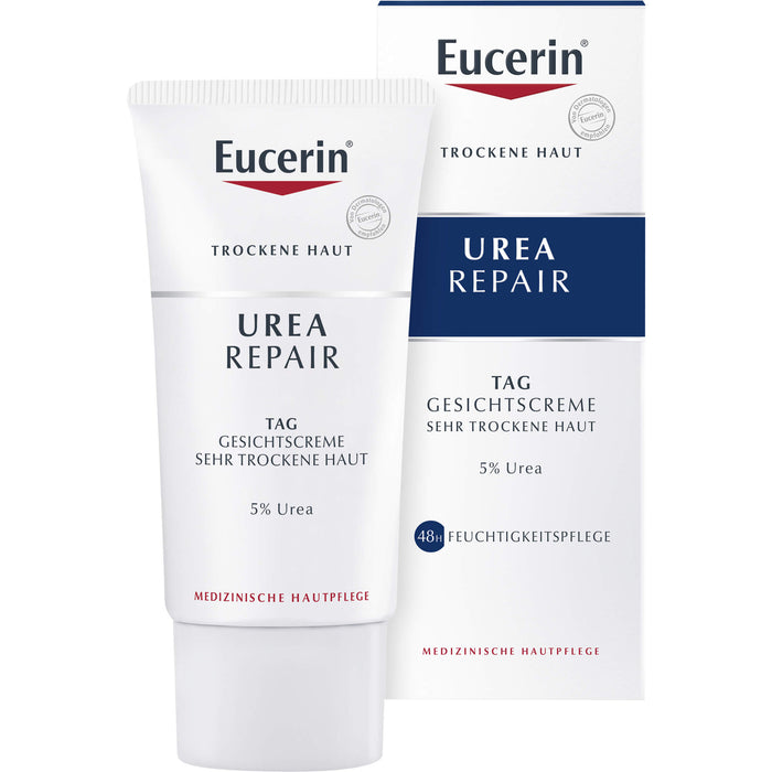 Eucerin Urea Repair Tag Gesichtscreme für sehr trockene Haut, 50 ml Creme