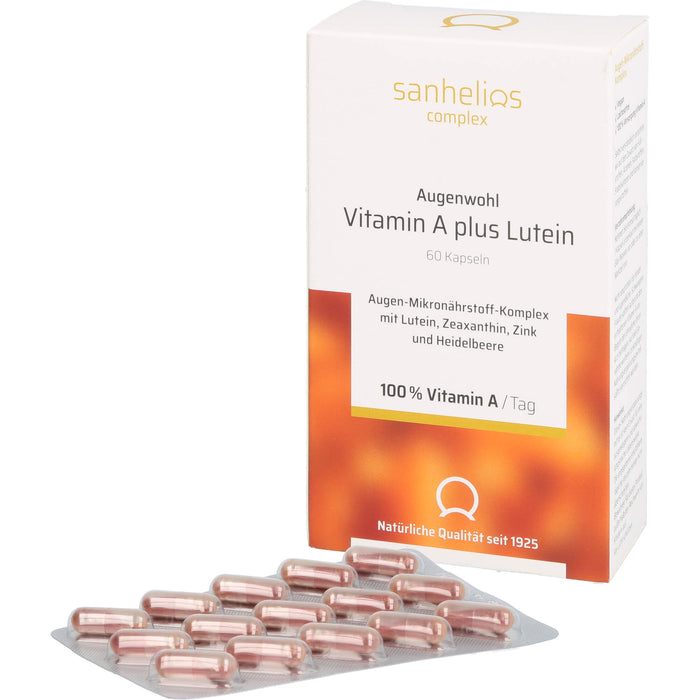 sanhelios complex Augenwohl Vitamin A plus Lutein Kapseln, 60 pcs. Capsules