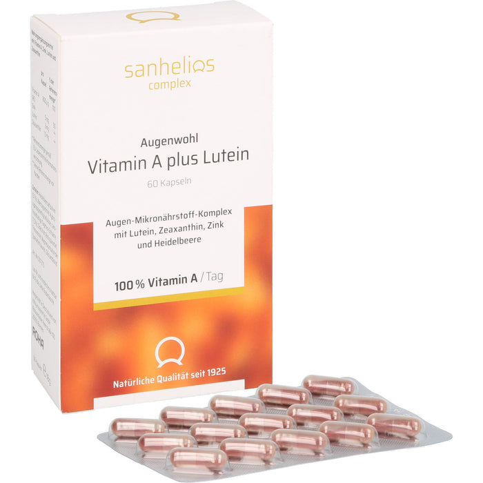 sanhelios complex Augenwohl Vitamin A plus Lutein Kapseln, 60 pcs. Capsules