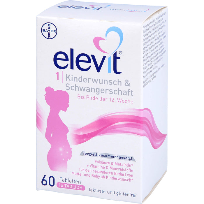 Elevit 1 Tabletten bei Kinderwunsch & Schwangerschaft, 60 pc Tablettes