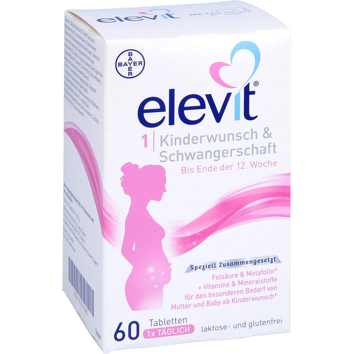 Elevit 1 Tabletten bei Kinderwunsch & Schwangerschaft, 60 pc Tablettes