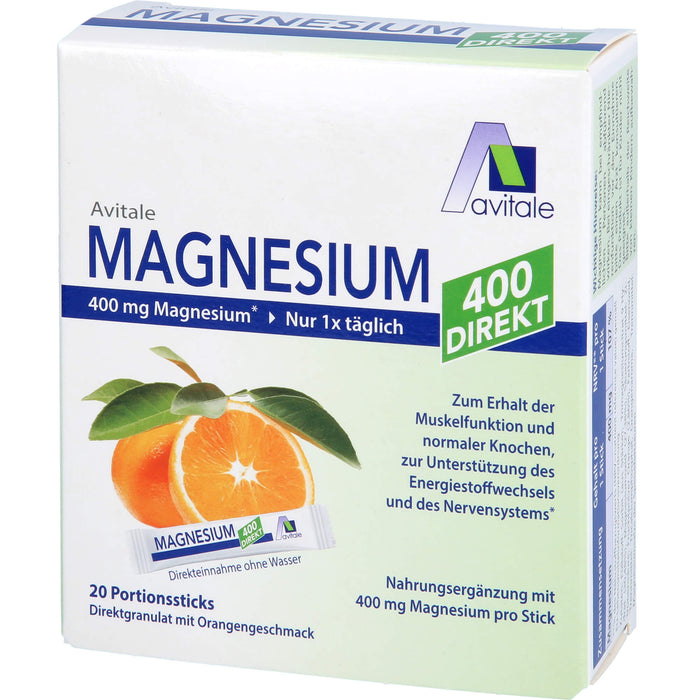 Avitale Magnesium 400 Orange Direktgranulat, 20 pcs. Sticks