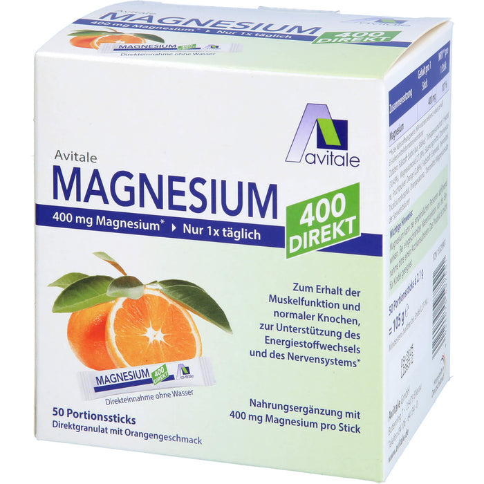 Avitale Magnesium 400 Direktgranulat Orange, 50 St. Beutel