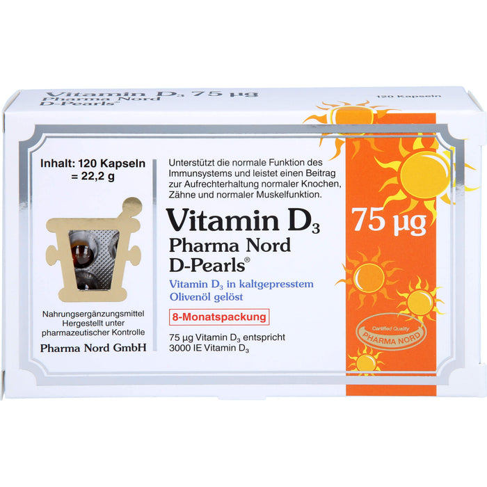 Vitamin D3 75 ug Pharma Nord D-Pearls, 120 St KAP