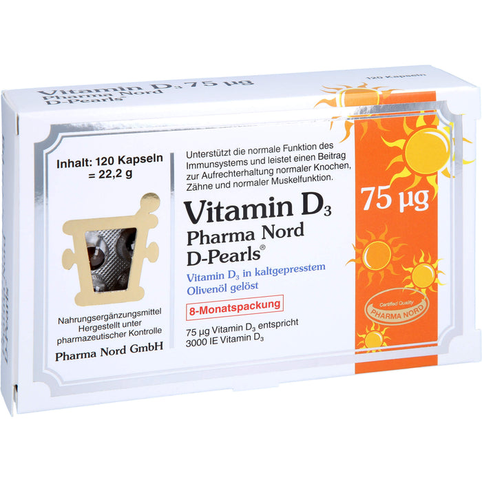 Vitamin D3 75 ug Pharma Nord D-Pearls, 120 St KAP