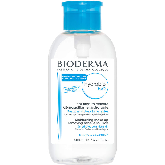 BIODERMA Hydrabio H2O Pump Feuchtigkeitsspendendes Mizellen-Reinigungswasser, 500 ml Lösung