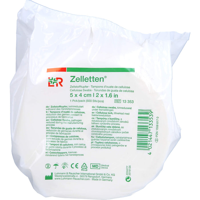 Lohmann & Rauscher Zelletten Tupfer 5 x 4 cm keimreduziert Rolle, 500 pcs. Swab