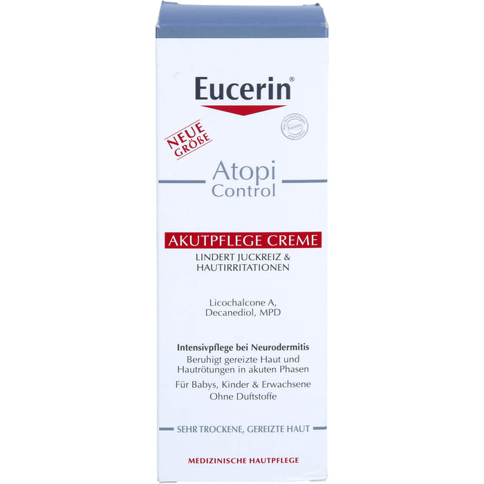 Eucerin AtopiControl Akutpflege Creme reduziert Juckreiz und lindert Rötungen und Hautreizungen, 100 ml Crème