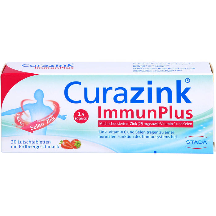 Curazink Immunplus Lutschtabletten Erdbeergeschmack, 20 pc Tablettes