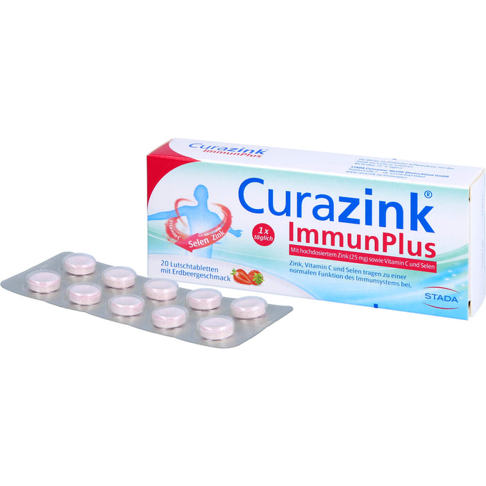 Curazink Immunplus Lutschtabletten Erdbeergeschmack, 20 St. Tabletten