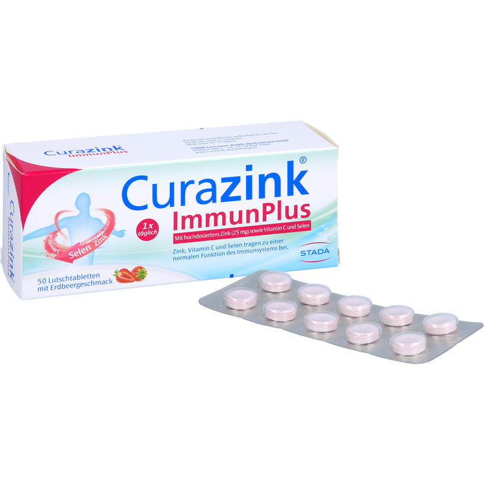 Curazink ImmunPlus Lutschtabletten mit Erdbeergeschmack, 50 pcs. Tablets