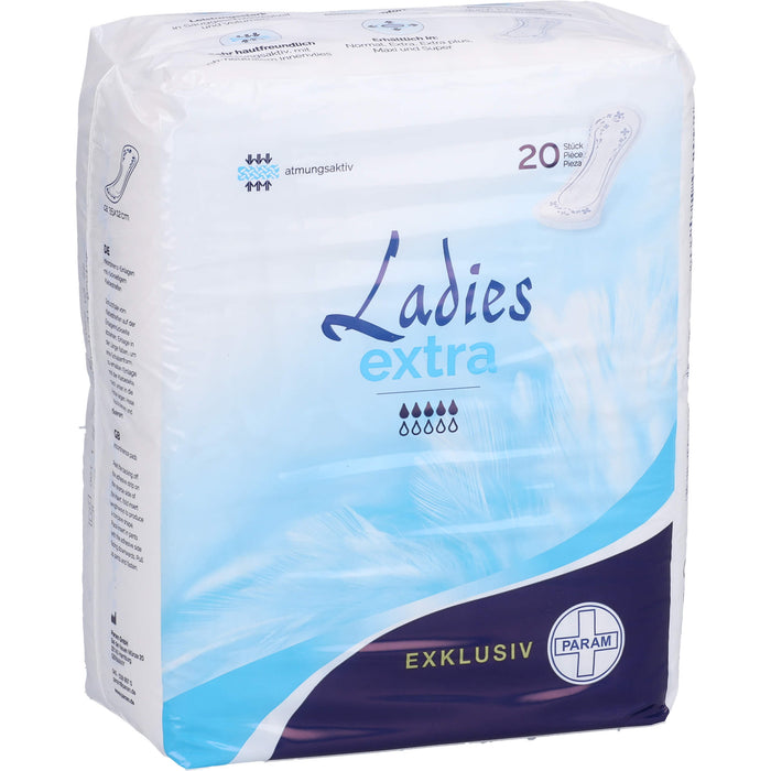 PARAM Ladies exklusiv extra Inkontinenz-Einlagen, 20 pc Dépôts