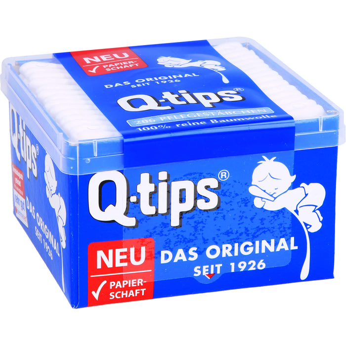 Q-tips Wattestäbchen Papierschaft, 206 St. Wattestäbchen