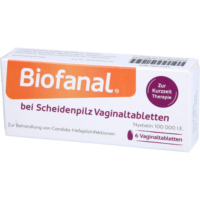 Biofanal bei Scheidenpilz Vaginaltabletten 100 000 I.E., 6 St. Tabletten