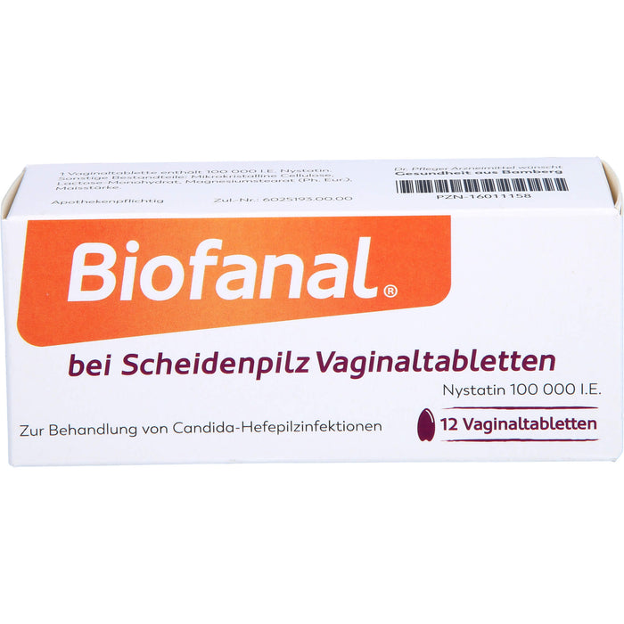 Biofanal bei Scheidenpilz Vaginaltabletten 100 000 I.E., 12 pc Tablettes