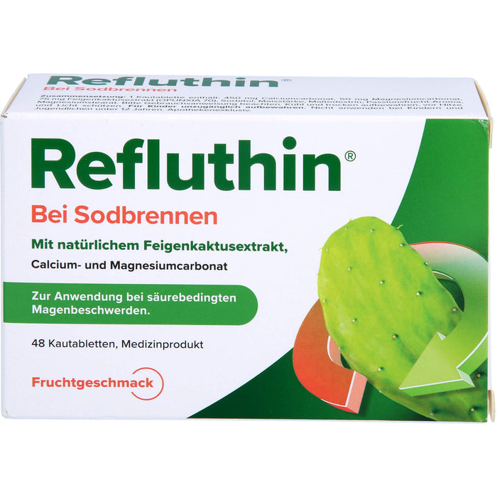 Refluthin Kautabletten bei Sodbrennen Frucht, 48 pc Tablettes