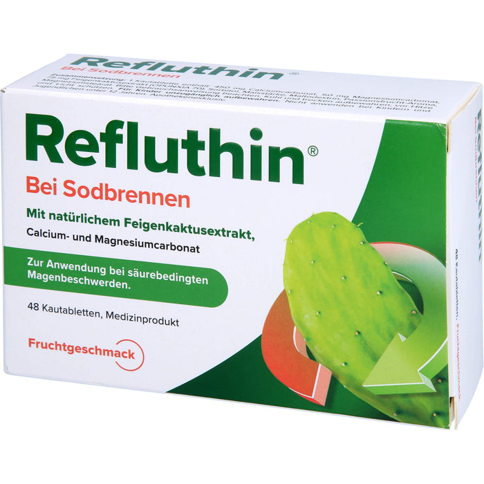 Refluthin Kautabletten bei Sodbrennen Frucht, 48 St. Tabletten