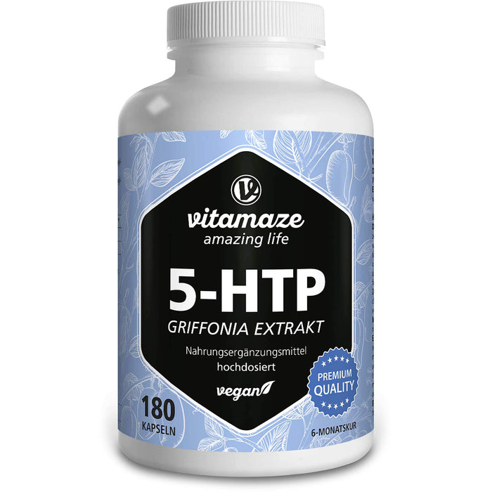 5-HTP 200mg Griffonia Extrakt hochdosiert vegan, 180 St KAP