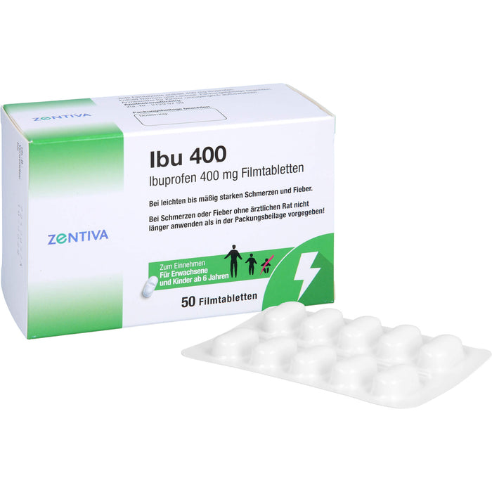 Ibu 400, Ibuprofen 400 mg Filmtabletten, 50 pcs. Tablets