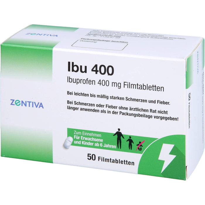 Ibu 400, Ibuprofen 400 mg Filmtabletten, 50 pcs. Tablets