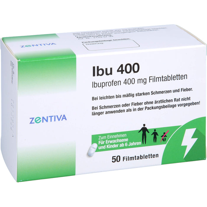 Ibu 400, Ibuprofen 400 mg Filmtabletten, 50 pc Tablettes