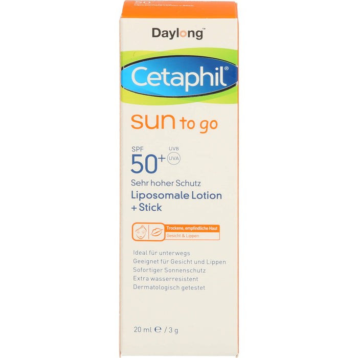 Cetaphil Daylong Sun to go liposomale Lotion + Stick SPF 50+, 20 ml Solution