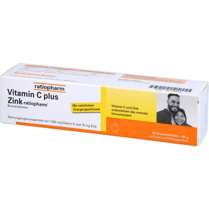 Vitamin C plus Zink-ratiopharm Brausetabletten, 20 pcs. Tablets