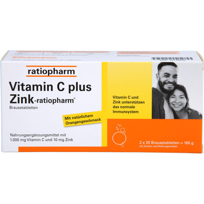 Vitamin C plus Zink-ratiopharm Brausetabletten, 40 St. Tabletten