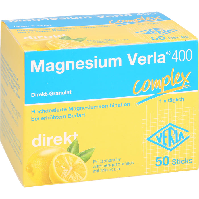 Magnesium Verla 400 complex Direkt-Granulat Sticks, 50 pc Sachets