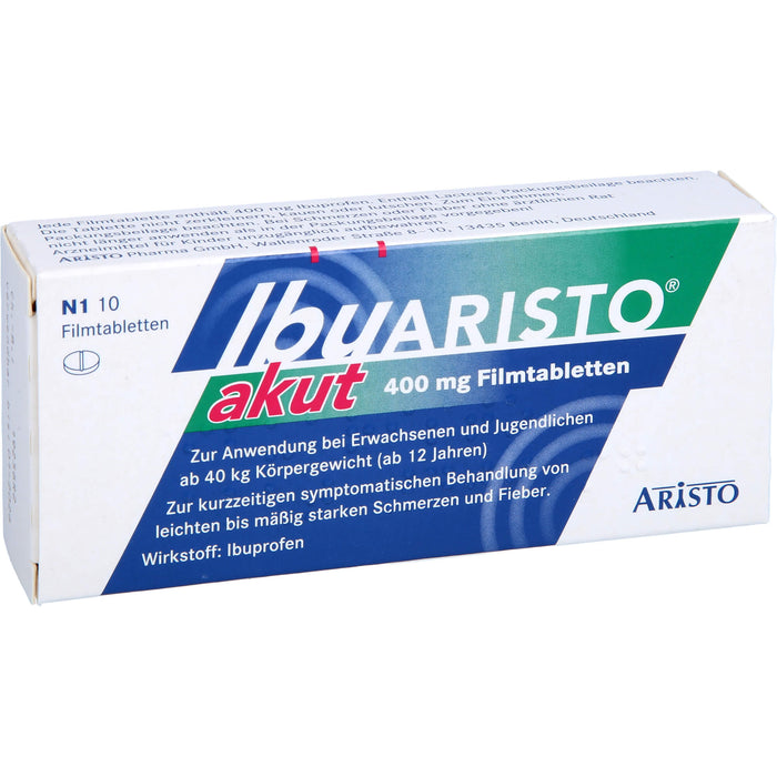 ARISTO Ibu akut 400 mg Filmtabletten bei Schmerzen und Fieber, 10 pcs. Tablets