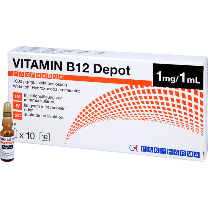 Panpharma Vitamin B12 Depot 1000 µg/ml Injektionslösung, 10 St. Ampullen