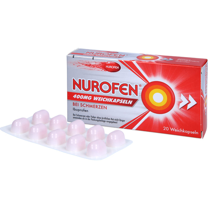 Nurofen 400 mg Weichkapseln bei Schmerzen, 20 pcs. Capsules