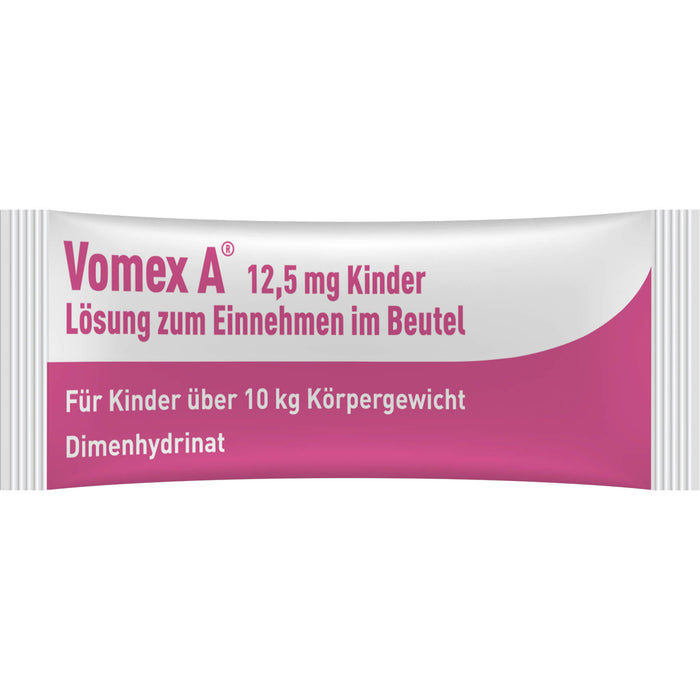 Vomex A 12,5 mg Kinder Beutel gegen Reisekrankheit, 12 pcs. Sachets