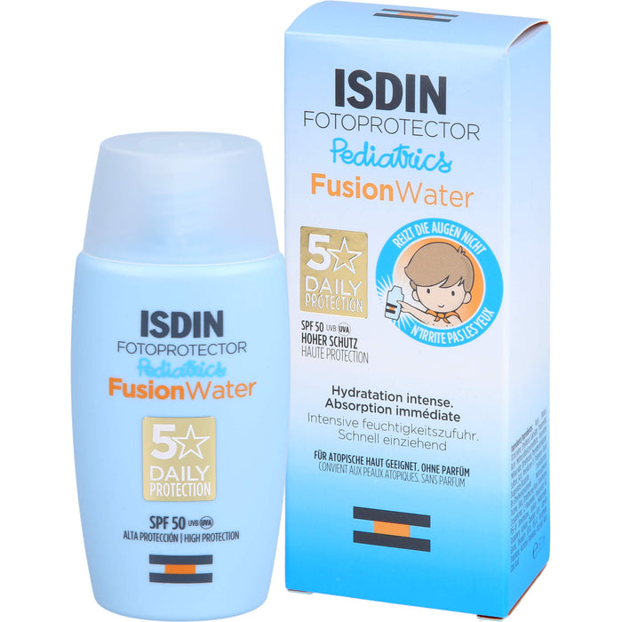 ISDIN Fotoprotector Pediatrics Fusion Water SPF 50 zum UV-Schutz und zur Pflege von Gesicht und Körper, 50 ml Cream