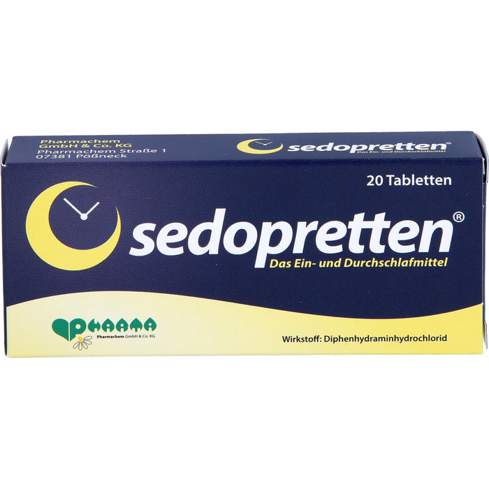 sedopretten Tabletten als Ein- und Durchschlafmittel, 20 St. Tabletten