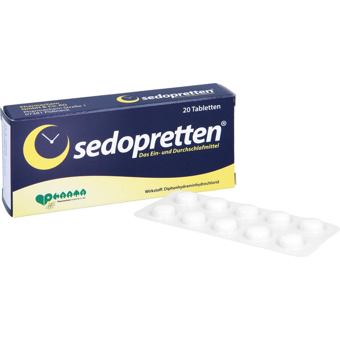 sedopretten Tabletten als Ein- und Durchschlafmittel, 20 pcs. Tablets