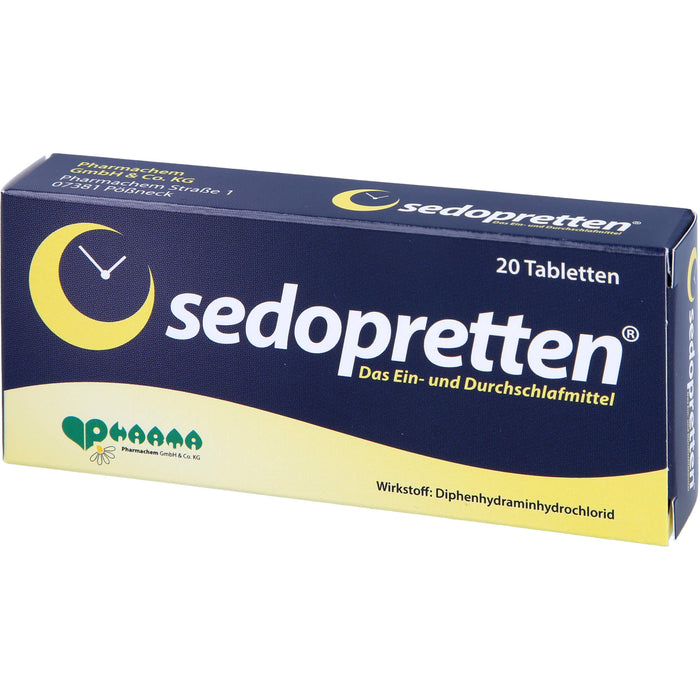 sedopretten Tabletten als Ein- und Durchschlafmittel, 20 St. Tabletten