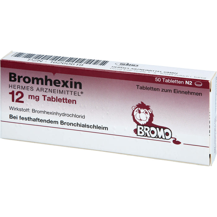 Bromhexin Hermes Arzneimittel 12 mg Tabletten, 50 pc Tablettes