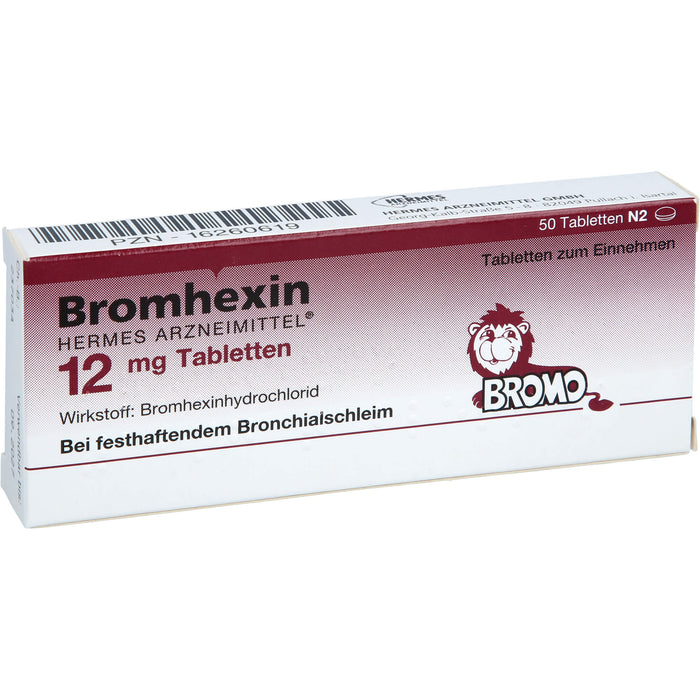 Bromhexin Hermes Arzneimittel 12 mg Tabletten, 50 pc Tablettes