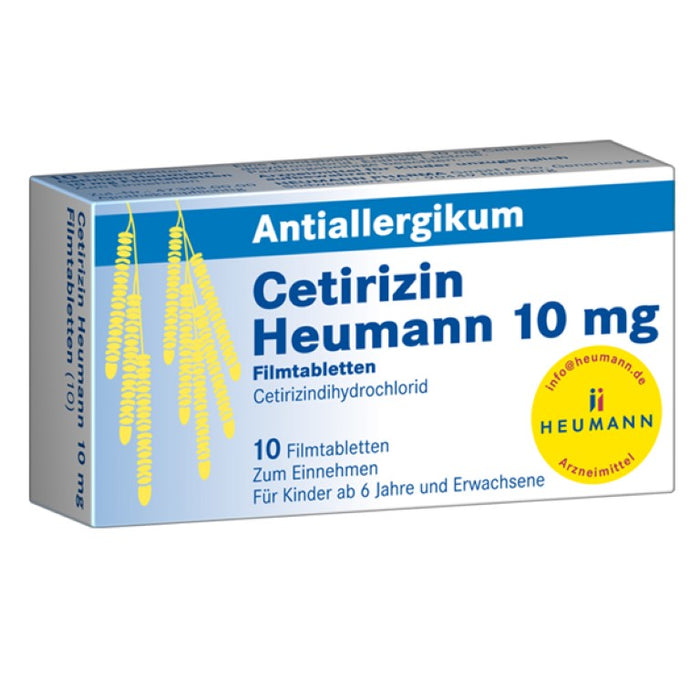 Cetirizin Heumann 10 mg Filmtabletten Antiallergikum, 10 pcs. Tablets